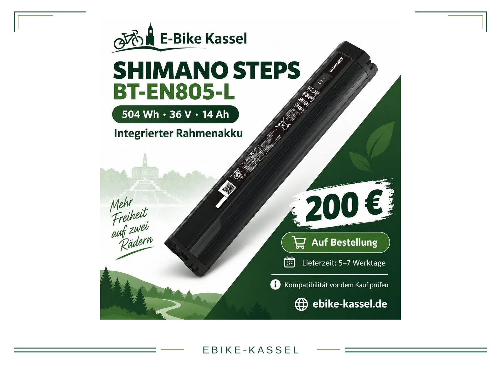 Shimano STEPS BT-EN805-L Akku | 504 Wh | 36 V | Neu | KS-093
