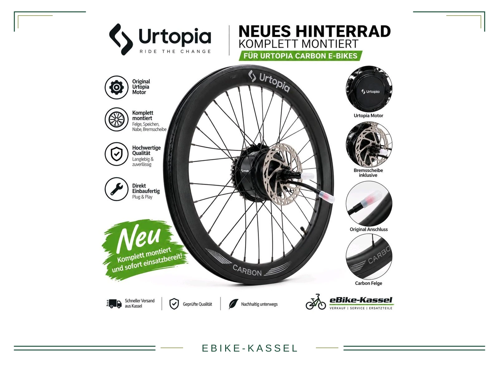 Urtopia Carbon Gen 1 Hinterrad-Komplettset